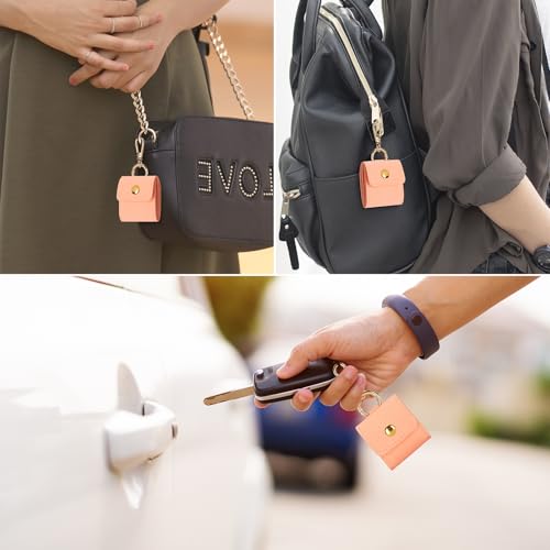 KUKUVR Mini Travel Jewelry Organizer Case with Keychain (Pink) - color: Pink