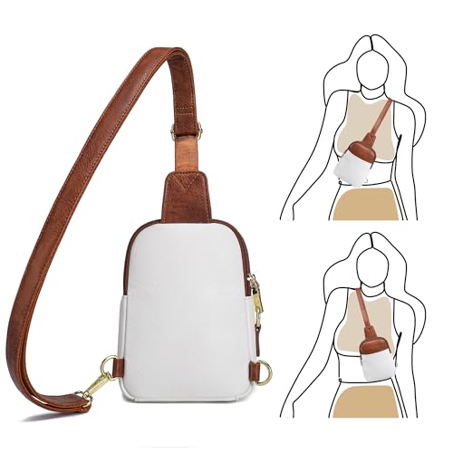 Haytijoe Small Anti Theft Crossbody Bags for Women for Daily Travel - color: White Brown