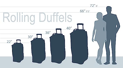 Rockland Rolling Duffel Bag, Black, 22" - color: 차콜, size: 30-Inch