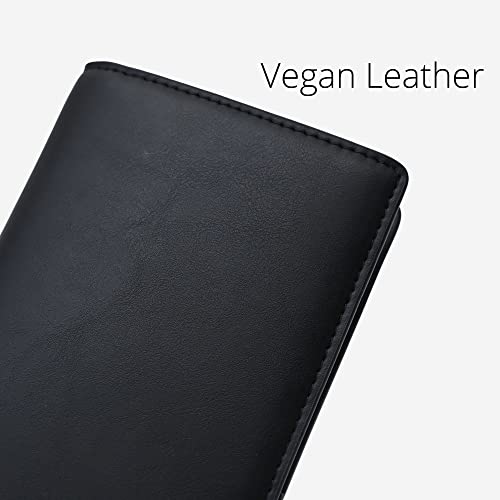 Alldaily Ultra Slim Thin Women Wallet RFID Blocking Credit Card Holder Bifold Long Ladies Billfold (Black) - color: Black
