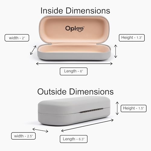Oplee™ Hard Shell Eyeglass Case with Grey Microfiber Cloth - color: Grey