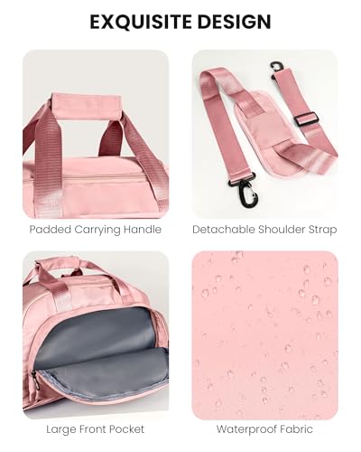 8 Year Old Girl Birthday Gift, Initial Gym Bag Dance Bag for Girls - color: Pink, style: N