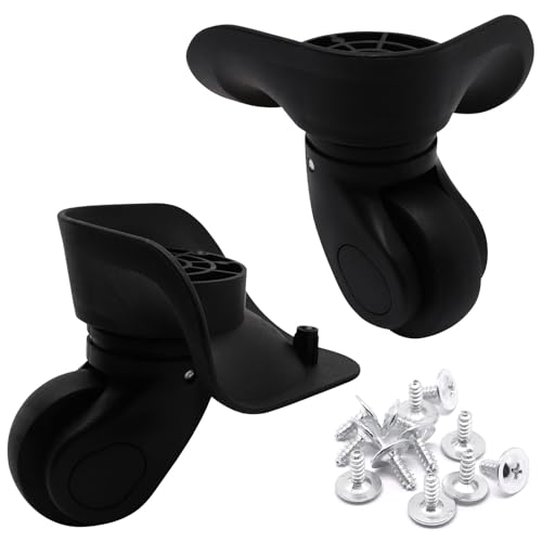 Luggage Wheels Replacement Kit, Suitcase Wheels Replacement with Screws, 360° Rotation Spinner Wheel, Mute Stable Swivel Wheel for Luggage Suitcase Trolley (Black, 2PCS) - style: D-2pcs