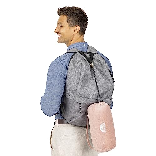 BlueHills Premium Soft Rolled Travel Blanket Airplane Long Flights - Pink - color: R02-pink