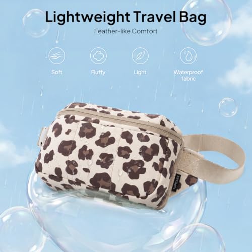 TOPEAST Waist Pack 3.5L Fanny Packs with Water Bottle Holder - color: Cream Leopard