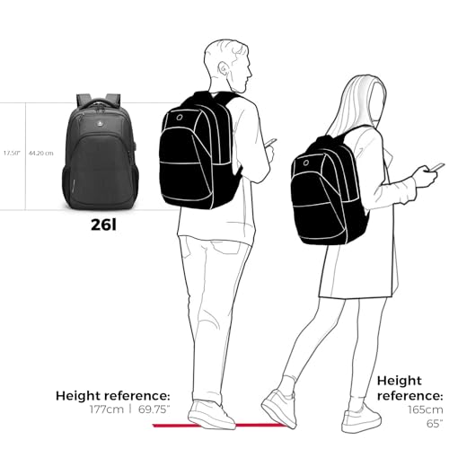 Swissdigital Design Large Business Laptop Backpack with Smart USB Charging Port Travel Backpack Fits 15.6 inches laptops - color: Grey