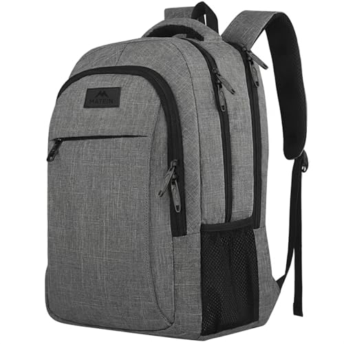 MATEIN Travel Laptop Backpack, 15.6 Inch College School Computer Bag, Grey - color: Austere Grey, size: 15.6 Inch