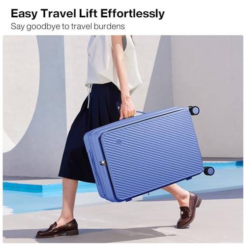 mixi 20 Inch Expandable Carry On Luggage PC Hard Shell Suitcase Top Opening Rolling Travel Suitcases with Spinner Wheels & TSA Lock, Dreamy Purple - color: Dreamy Purple, size: 20-inch