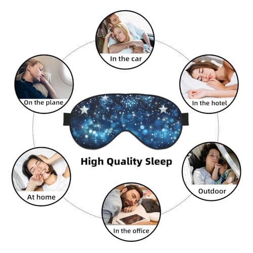 Glittering Star Sleep Mask Eye Mask with Adjustable Strap Eye Sleep Shade Cover Blocks Light for Women Men Airplane Travel Nap - color: Glittering Star