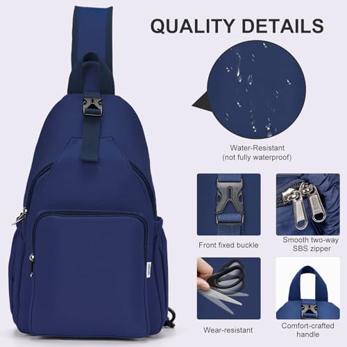 AOTIAN Crossbody Sling Backpack Sling Bag Travel Hiking Chest Bag Daypack - color: Blue