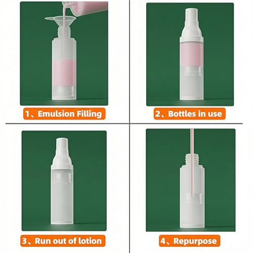 1.7oz/50ml Airless Pump Bottle | TSA Approved Travel Size Bottles - size: 1.7oz/50ml-(Pack of 3) & Lotion Bottle