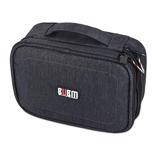 BUBM 이중 레이어 여행 전자제품 정리함 케이스, 전자 액세서리 가방 - size: Medium- For 7.9" iPad Mini