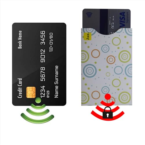 12 Pack RFID Blocking Sleeves Polka Dots Credit Card Sleeve Protector Identity Theft Protection Secure Card Holders Slim Design Fits Wallet/Purse (Mix) - color: Mix-12 Pcs