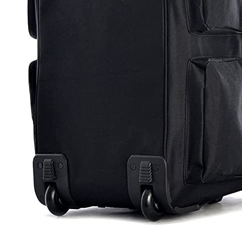 Olympia U.S.A. 29 inch Jumbo Size 8 Pockets Wheeled Rolling Duffel Bag Water Resistant Luggage Lightweight Travel Suitcase with Retractable Handle - color: Black, size: 29 inch