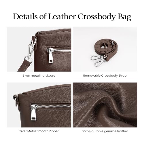 befen Genuine Leather Anti-Theft Small Crossbody Bags for Women Travel - color: Coffee