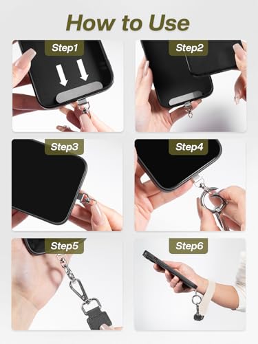 Tiostep Clip and Go Strap for Phone with Wallet Crossbody Phone Lanyard Adjustable and Detachable RFID Wristlet Wallet (Cream, Large) - color: Cream, size: Large