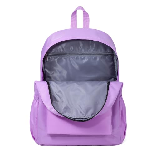 AOTIAN Durable 17-Inch Water-Resistant Nylon Backpack - Lightweight Daypack for Men & Women, Perfect for Travel, Camping & Outdoor Adventures, Light Purple - color: Light Purple - 17 Inch
