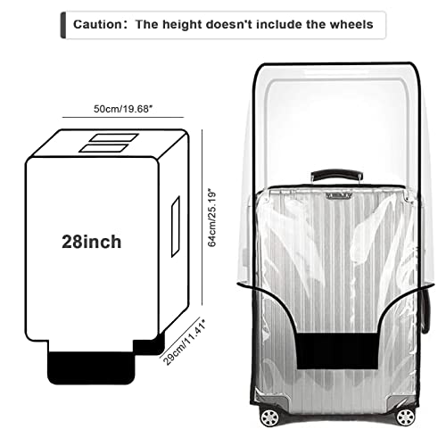 Luggage Cover 28 Inch Clear Suitcase Cover 0.4mm Thick PVC Transparent - size: 28 inch suitcase cover