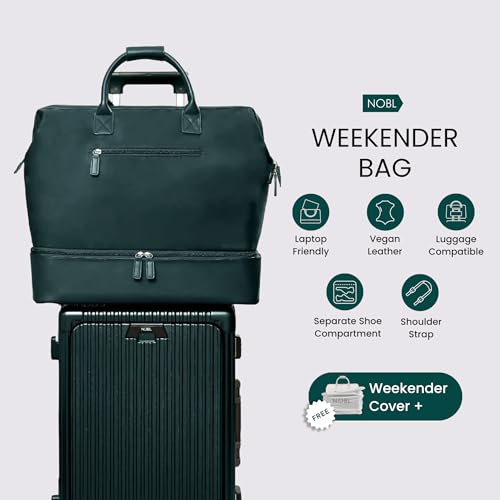 Nobl Travel Weekender Bag for Women & Men, Carry-On Duffel, Forest Green - color: Forest Green