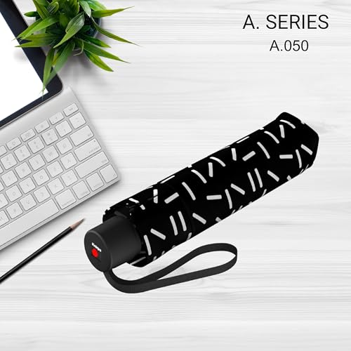 Knirps A.050 2 Person Travel Umbrella, Compact Windproof, Dance Black - color: Dance Black