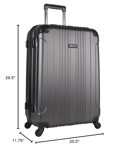 Kenneth Cole REACTION Out of Bounds 경량 하드쉘 4륜 스피너 수하물, 차콜, 28인치 체크, Kenneth Cole Reaction Out of Bounds 경량 하드쉘 4륜 스피너 캐리어 - color: 차콜, size: 28인치 체크