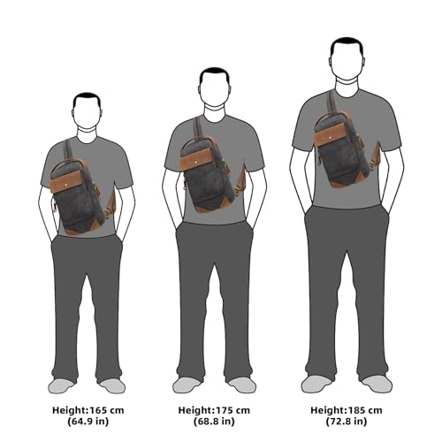 KL928 Canvas Sling Bag for Men Women, Casual Crossbody Backpack Travel Shoulder Daypacks Rucksack - color: Black