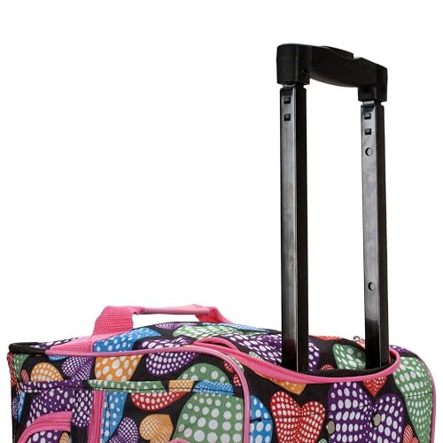 Rockland Rolling Duffel Bag, Black, 22" - color: NEWHEART, size: 22"