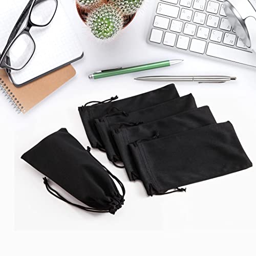 TRIUMPH VISION Glasses Case Soft Eyeglass Case Sunglass Pouch Cloth 3 Pack - color: Zh-5 Pack (Black)