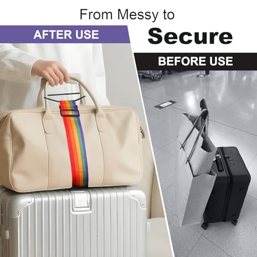 3pcs Luggage Straps Suitcase Adjustable Belt, Elastic Strap Belt Holding Bags Together, Add a Bag Easy to Travel Suitcase