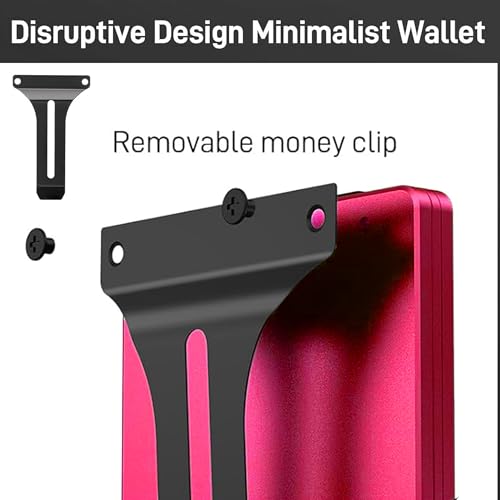 Minimalist Slim Wallet for Men,RFID Blocking Metal Wallet,Aluminum Credit Card Holder & Money Clip 12-15 Cards,Slim Rfid Front Pocket Mens Wallet - color: A1 Matte Red