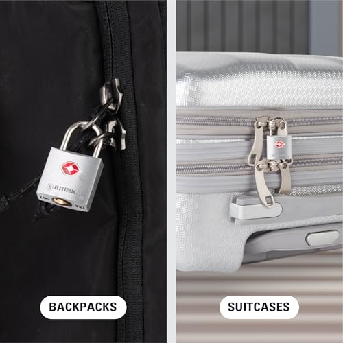 BRINKS TSA Approved Luggage Locks with Keys, 22mm Aluminum, 2 Pack