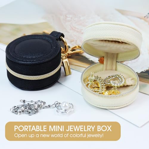 Portable Ring Keychain Holder - White Jewelry Holder - color: White