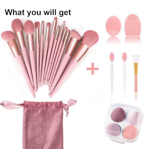 Koccido Makeup Brushes 22 Pcs Makeup Kit,Foundation Brush Eyeshadow Brush Make up Brushes Set (Pink, 22 Piece Set Large) - color: Pink, size: 22 Piece Set Large