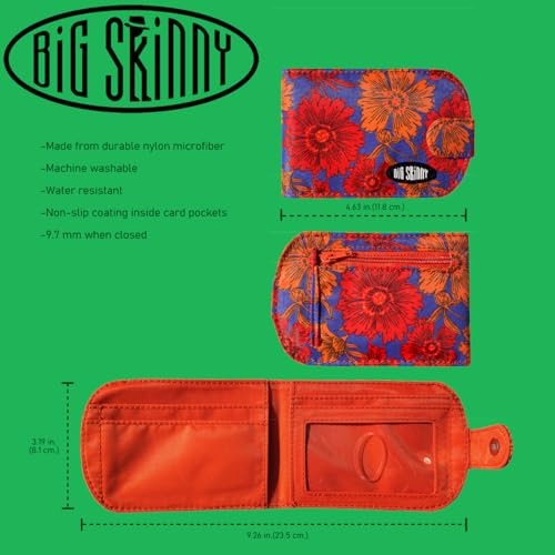 Big Skinny Women's Taxicat Bi-Fold Slim Wallet, Holds Up to 25 Cards - color: Spanish Sunset