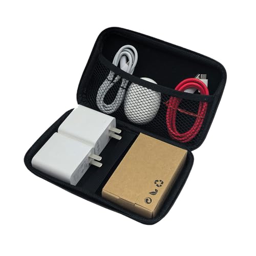 U-KIME EVA Electronics Organizer Case for Cables, Chargers, Earbuds, Black | Portable Storage, EVA Hard Case, Secure Zip Closure, Compact Design, Travel Friendly