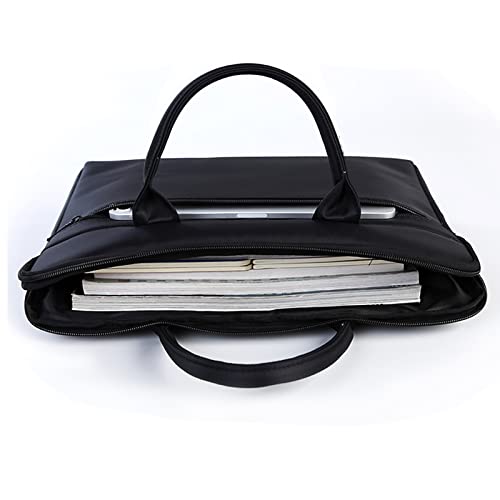 Waterproof Oxford Handle Document Bag Briefcase for Men File Tote Bag for Carrying Paper Files Black