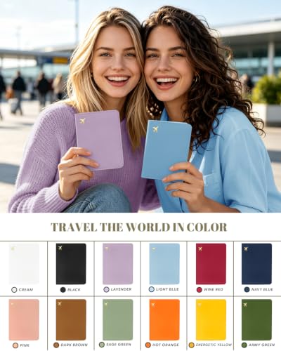 Passport Holder for Travel - RFID Blocking for Women & Men - color: Lavender
