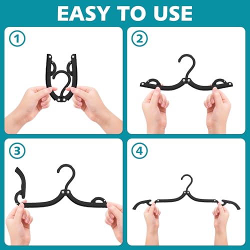 15 Pcs Travel Hangers Foldable Hangers Portable Cruise Ship Essentials 2026 - color: Black
