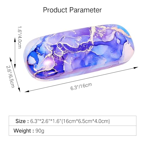 PERFECTSIGHT Hard Shell Eyeglasses Case, Kawaii Protective Glasses Case for Kids, Cute Eyeglass Case for Women Men Girls - color: Purple Marble