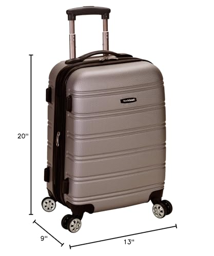 Rockland Melbourne Hardside Expandable Spinner Wheel Luggage, Carry-On 20", Silver - color: Silver, size: Carry-On 20"