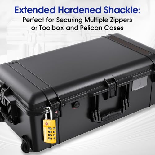 SURE LOCK TSA Approved 4-Digit Resettable Combination Luggage Lock with Open Alert, Easy-Read Dials - for Luggage, School Lockers, Gym, Office, Toolbox & Security Cases(Yellow 1PACK) - color: Yellow