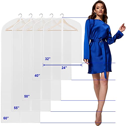 Simple Houseware 55-Inch Translucent Garment Bags with Zipper, 10 Pack - size: 10 Pack - 55"