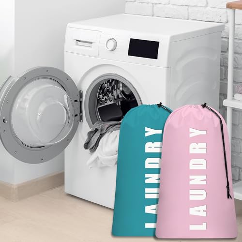 4 Piece Drawstring Travel Laundry Bag, Large Laundry Bag, Men's and Women's Dirty Laundry and Gym Bag, Waterproof Wetproof Travel Bag - color: (A)4 Piece