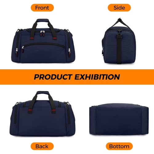 Uarition Gym Bag for Men & Women, 55L Large Sports Duffle Bag, Navy - color: Navy