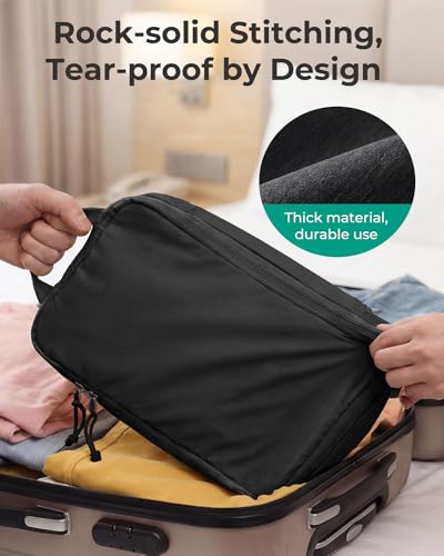 BAGSMART Compression Packing Cubes for Travel Essentials - color: Black, size: Set of 6