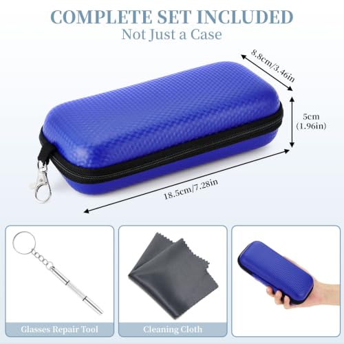 WOZEAH Double Eyeglasses Case Hard Shell EVA Dual Sunglasses Organizer - color: Blue
