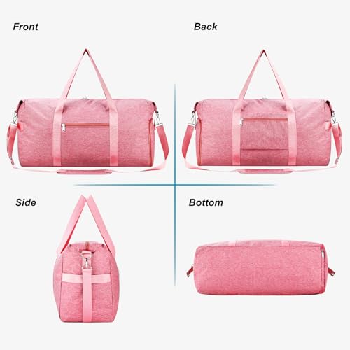 Carry On Luggage 22x14x9 Airline Approved, 40L Gym Duffle Bag for Travel - color: Pink, size: 40L