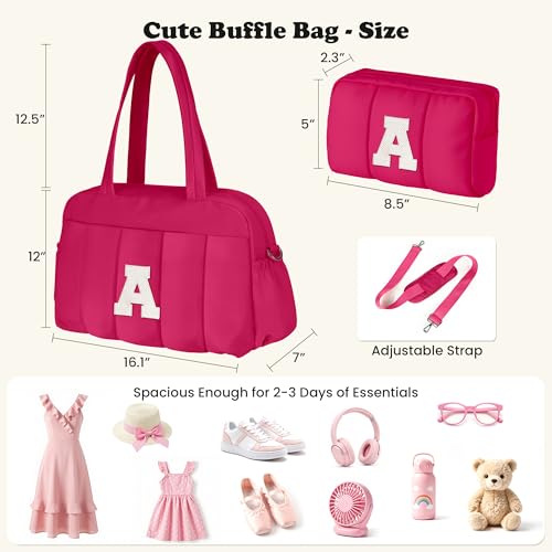 16Th Birthday Gifts for Girls-Dance Bag, Kid Weekend Overnght Bags - color: Hotpink, style: K