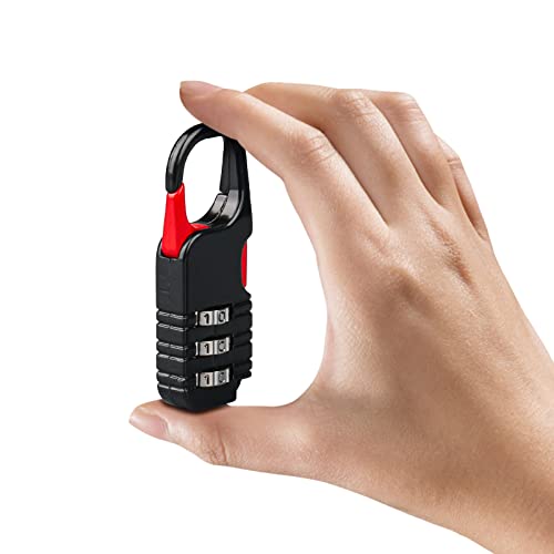 3 Pcs Mini Padlock, 3 Digits Combination, Black for Kids Diary Backpack - color: Black