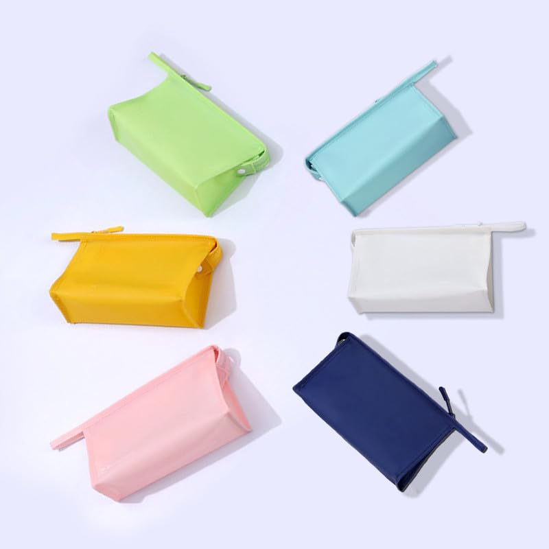 Waterproof Travel Toiletry Bag, Cosmetic Organizer with Handy Handle, Large Capacity for Makeup & Toiletries, Jelly-Grade PVC Material Horizontal Style - color: Yellow1
